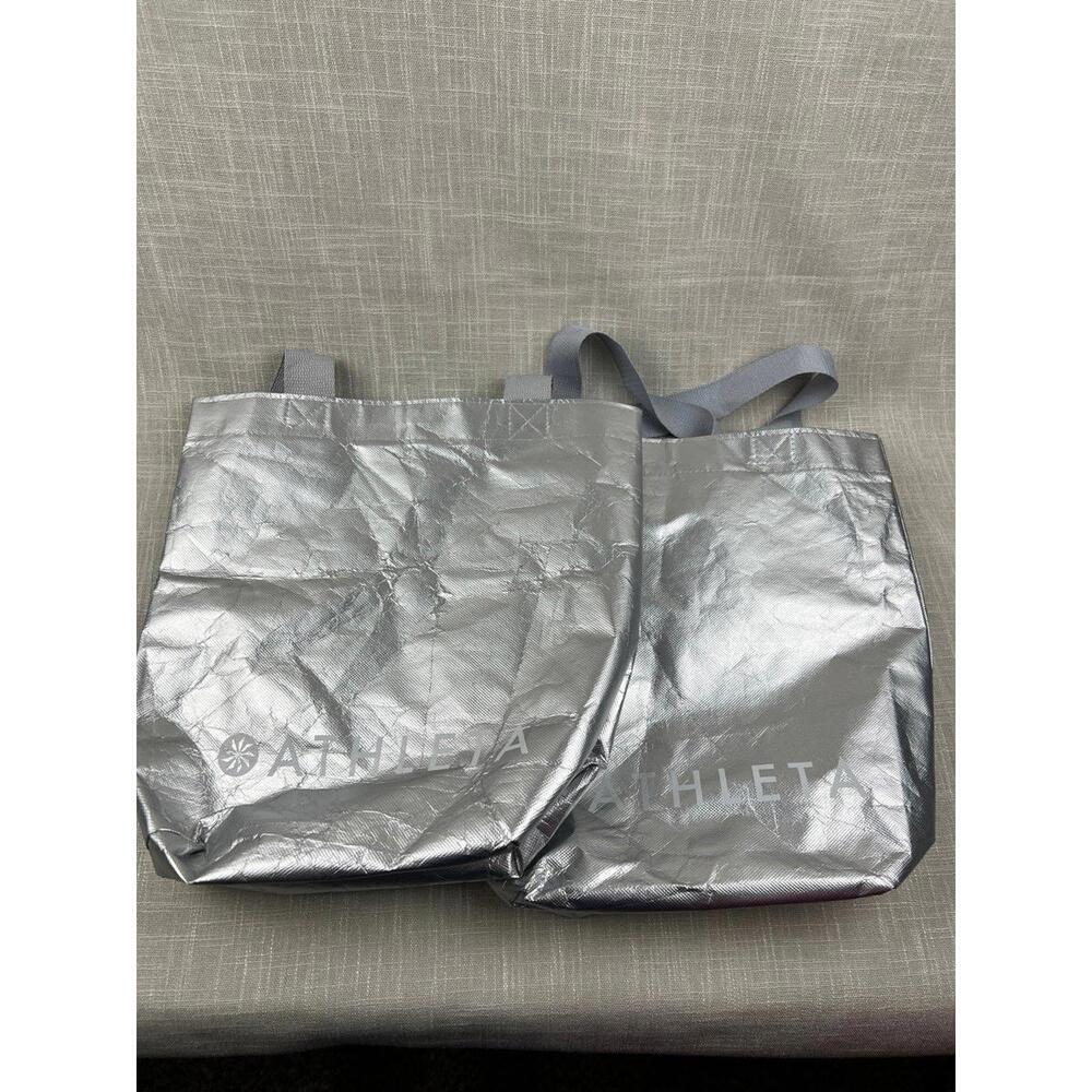 Athleta Silver Tote Bags Set of 2